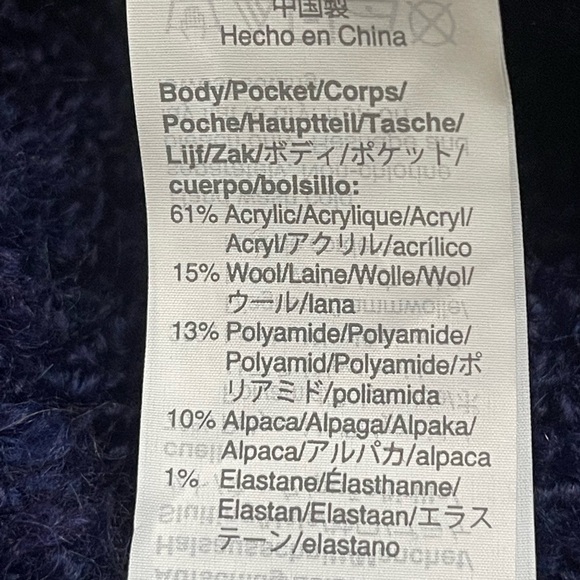 J. Crew wine contrast trim navy longline boucle Sherpa midi cardigan duster - Picture 7 of 7